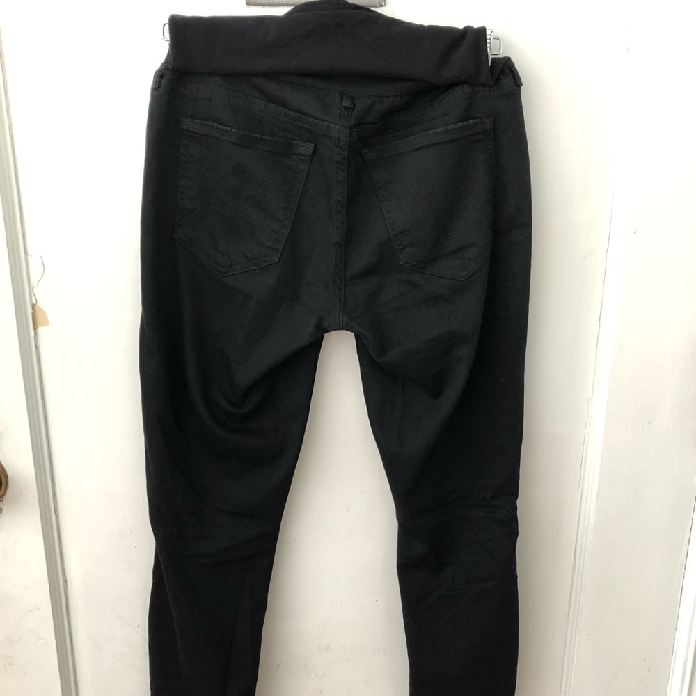 Mother Black Distressed Maternity Jeans Size 27